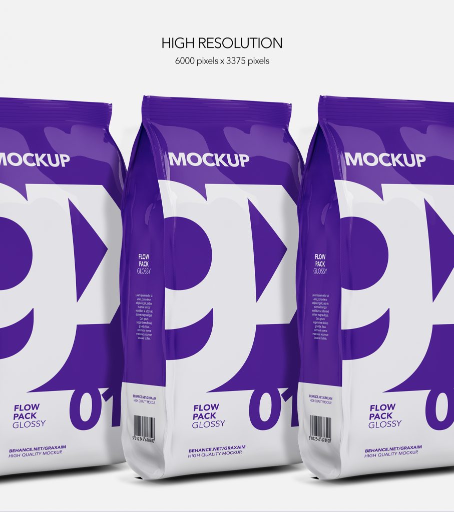 Download Packreate Flow Pack Mockup Glossy