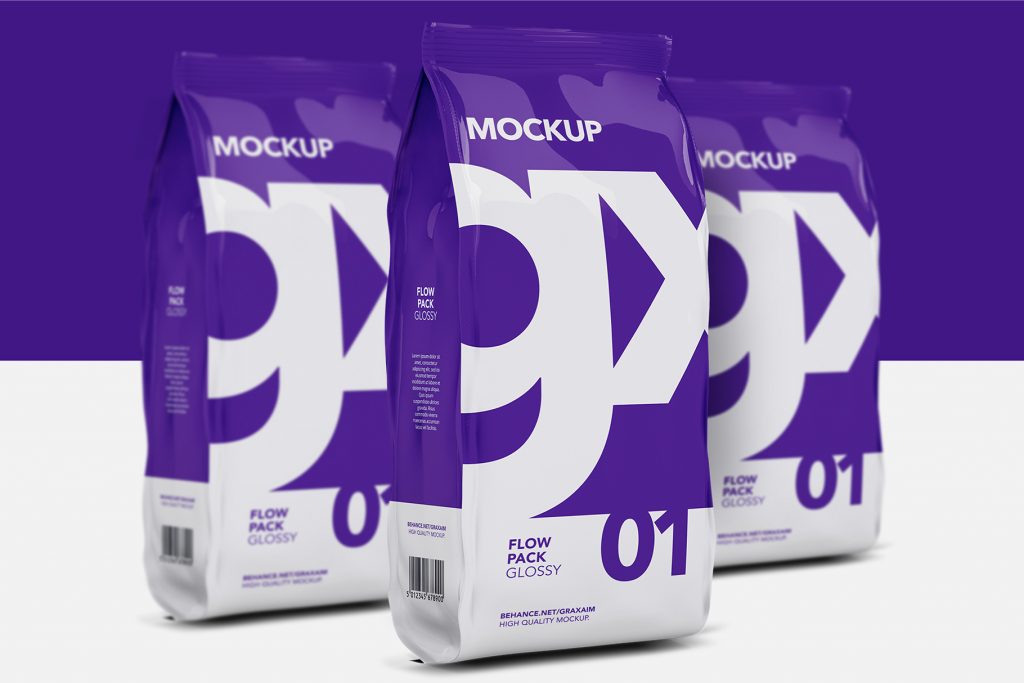 Download Packreate » Flow Pack - Mockup - Glossy